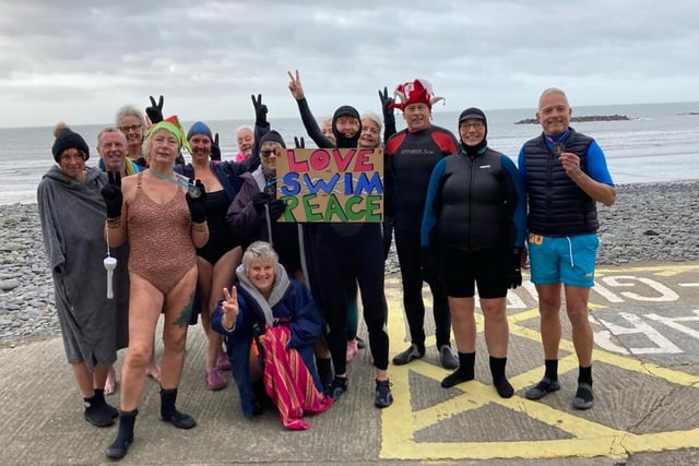 Borth swimmers brave icy eight-degree seas for Gaza-Israel medical aid