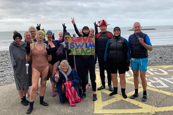 Borth BADASS swimmers brave eight-degree temperatures in aid of the British Red Cross