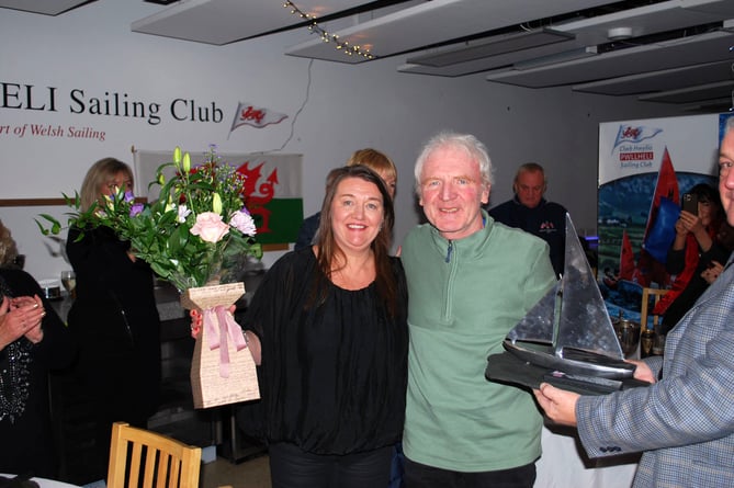 Richard Tudor  pictured receiving the CHPSC  lifetime contribution award, with his wife Falmai in 2021 