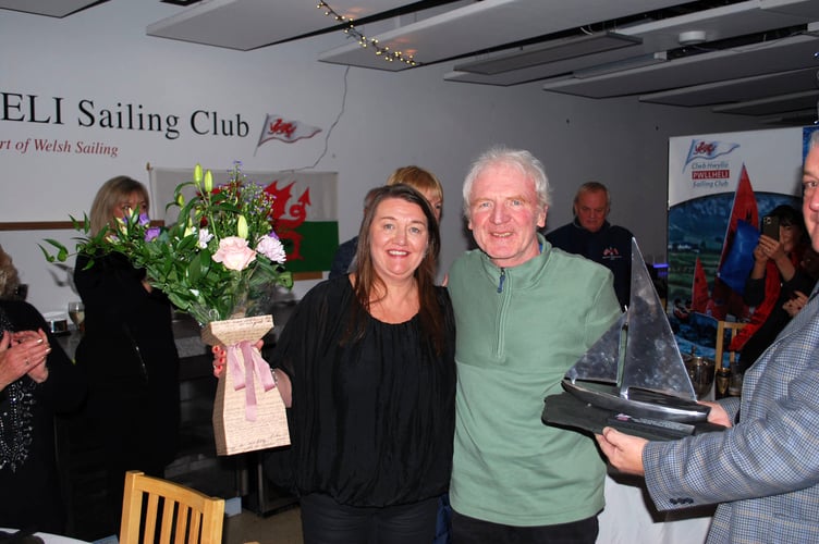 Richard Tudor  pictured receiving the CHPSC  lifetime contribution award, with his wife Falmai in 2021 