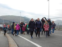 Hundreds become first to walk across the new Machynlleth bridge