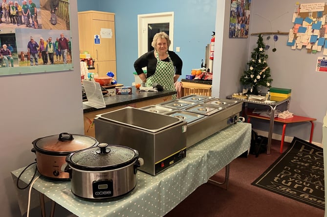 Margaret Griffiths made Christmas dinner for 22 people at the Hub in Borth