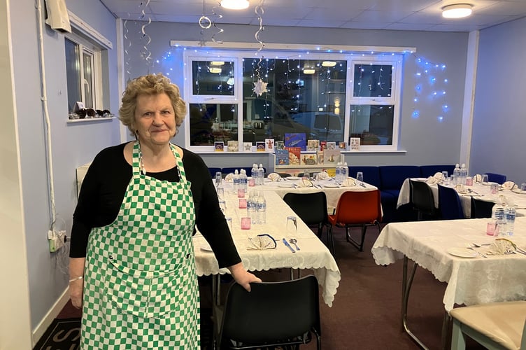 Margaret Griffiths at the Hub in Borth