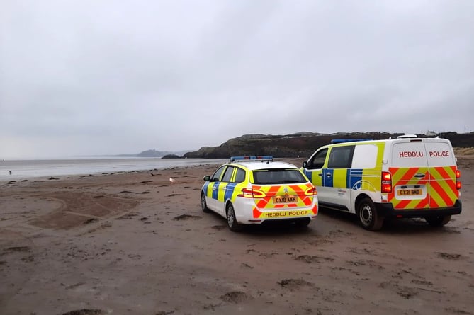 NWP Gwynedd South are patrolling a beach following reports of dangerous driving
