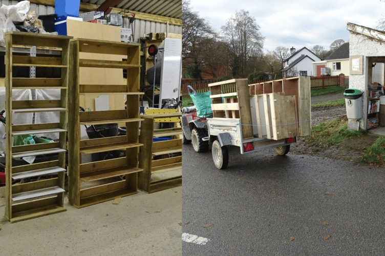 Brand new shelving was made along with sealing the roof, fixing the windows and removing the overgrowth