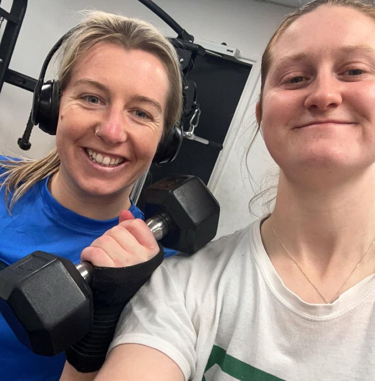 Cheeks and Amy J at the gym