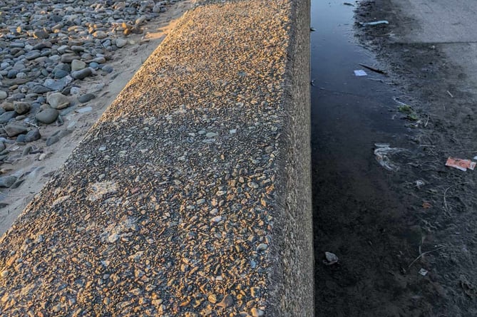 Stagnant pools of water, dog poo and litter can be found along the seafront