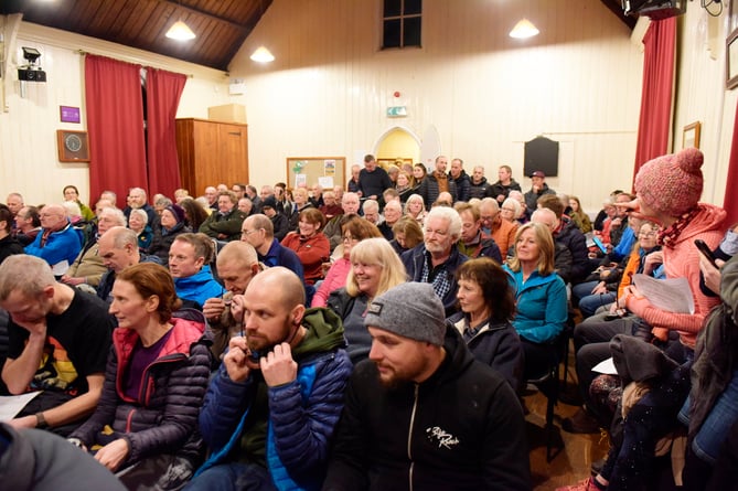 Coed y Brenin, Centre Public Meeting Held at Ganllwyd Hall     Over 200 locals pack out the Hall at Ganllwyd for the public meeting  on the closhure of Coed y Brenin Centre.Picture Erfyl Lloyd Davies Photography 
