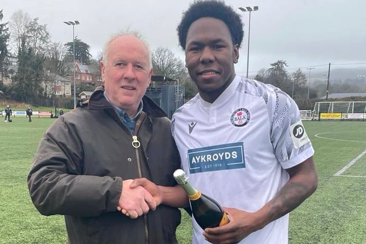 Debutant Josh Solomon-Davies was man of the match against Cardiff Met, chosen by match sponsors Williams Homes and awarded by club president Arwel Griffiths