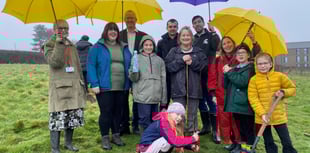 Aberystwyth children plant apple trees in university heritage orchard
