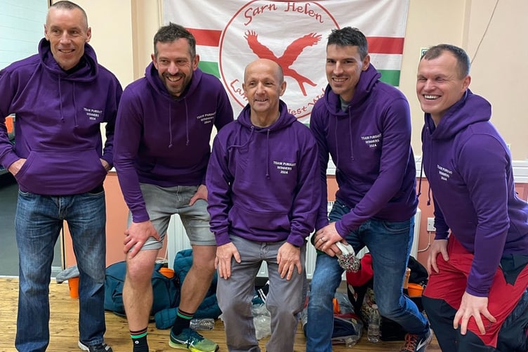 The Sarn Helen Veteran Team finished in first place overall at the Team Pursuits