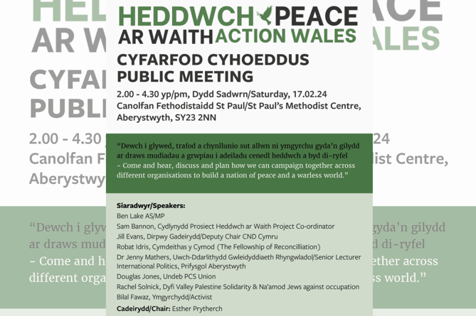 Peace Action Wales/ Heddwch ar Waith launches new event calling for citizens to help "build a nation of peace"
