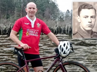 Rhydian's cycle challenge in tribute to D-Day grandfather