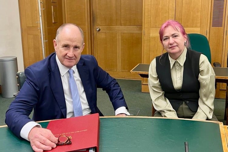 Liz Saville Roberts MP with Post Office Minister Kevin Hollinrake MP