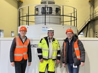 Aberystwyth hydropower plant staff welcome politicians