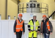 Aberystwyth hydropower plant staff welcome politicians
