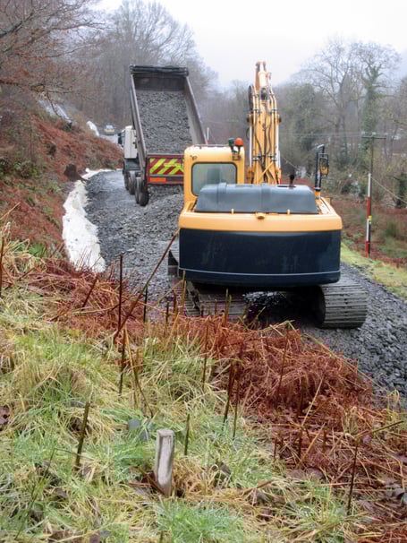                     Work on the southern extension to Corris Railway. Photographs by David Coleman, Corris Railway.           