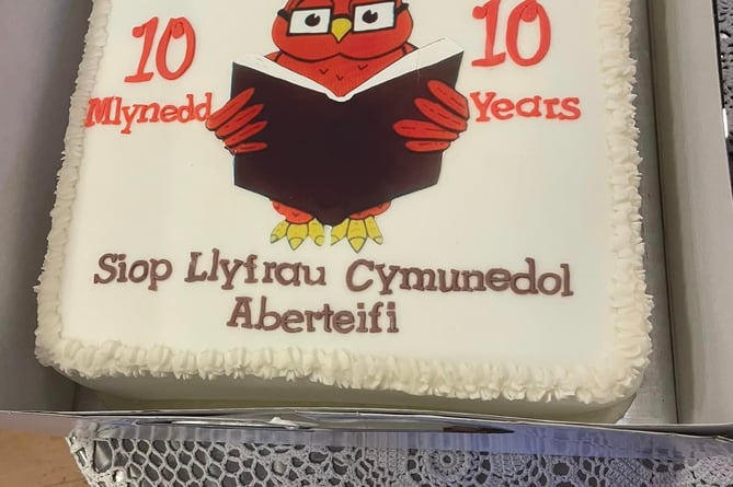 A cake was made to celebrate 10 years of the bookshop