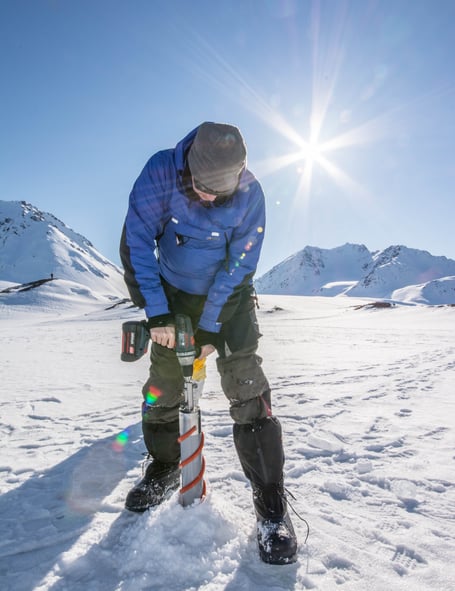 Dr Arwyn Edwards researching on Svalbard. 