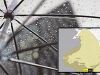 Yellow warning for rain with a chance of snow on Friday