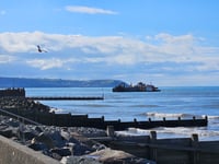 Norwegian boulders for Aberaeron coastal defence scheme arrive by sea