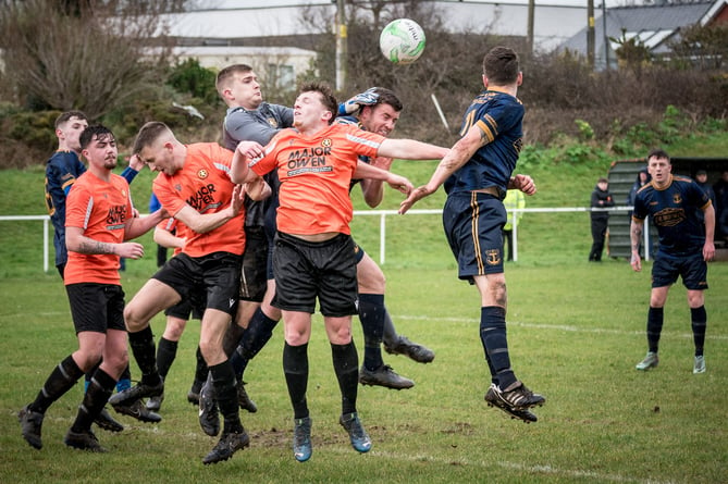 Goalmouth action from Penrhyndeudraeth’s cup win