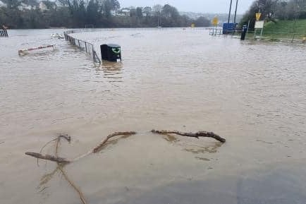 The flooding in Cardigan on 12 March