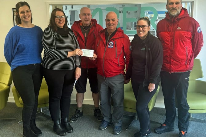 Pictured are Michelle Totterdell, Amy James and Christina Evans from the Charity Group, with Team volunteers Matt, Hugh and Geoff