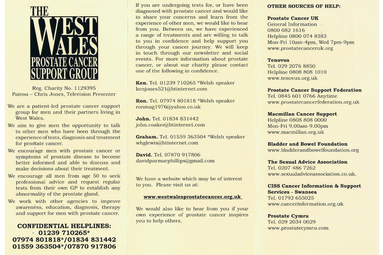Get in touch with West Wales Prostate Cancer Support Group