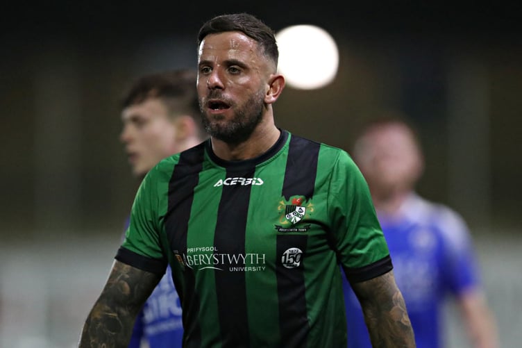 ABERYSTWYTH, CEREDIGION, WALES - 2nd FEBRUARY 2024 - Aberystwyth's Jonathan Evans during Aberystwyth Town vs Haverfordwest County in Round 23 of the JD Cymru Premier Phase 2 Playoff Conference at Park Avenue, Aberystwyth (Pic by Sam Eaden/FAW)