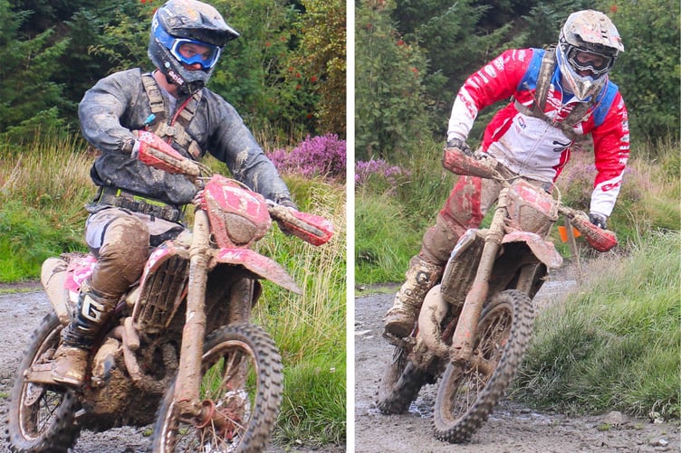 Rhayader's European enduro champion Alex Walton (left) and current enduro world championship Steve Holcombe