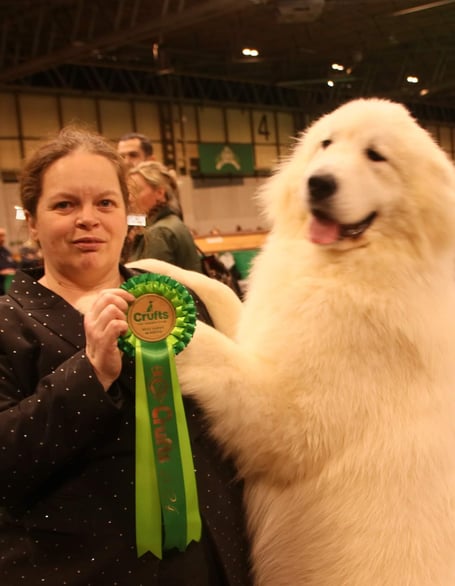 Claire and Hope at Crufts