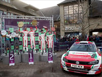 Meirion Evans steers new Yaris Rally2 to podium finish