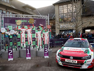 Meirion Evans steers new Yaris Rally2 to podium finish