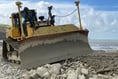 Sea defence work continues on Aberaeron beach