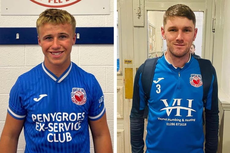 Nantlle Vale Reserves goalscorers Cian Dafydd and Aaron Mansell