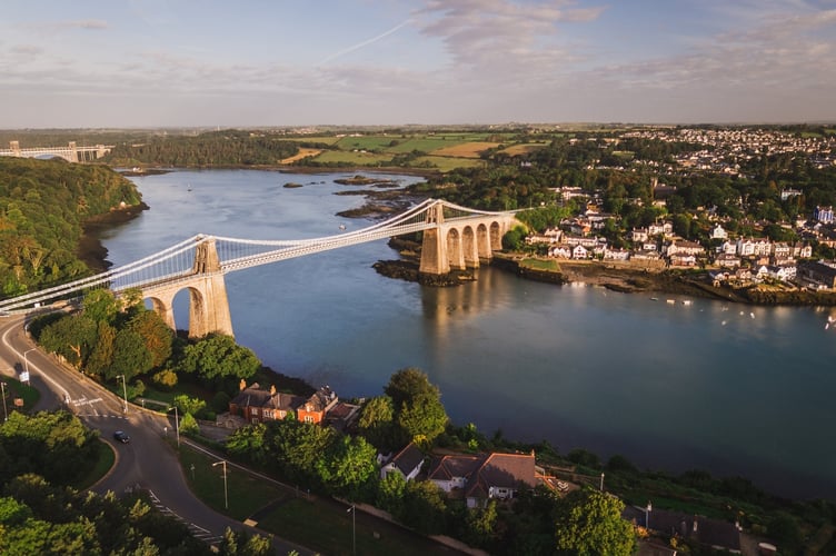 Wales Coast Path Menai Strait Bridge, Anglesey, Crown Copyright