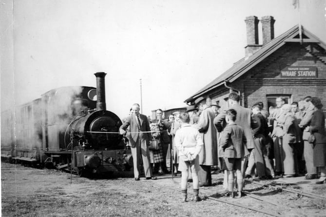 Cutting the ribbon for the first volunteer train on 14 May, 1951. Photo: Talyllyn Collection