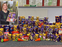 Housing association staff collect eggs to donate this Easter