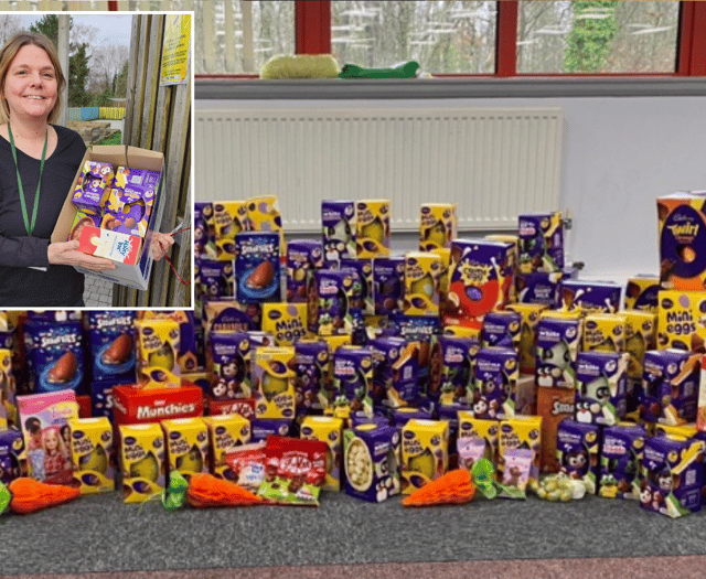 Housing association staff collect eggs to donate this Easter