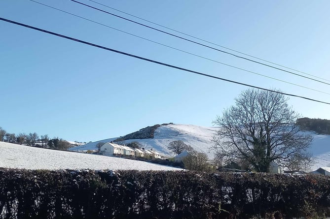 Snow covered hills near Aberystwyth