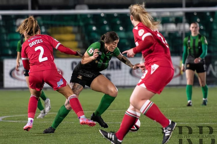 Aberystwyth's Jess Baker takes on her opponent