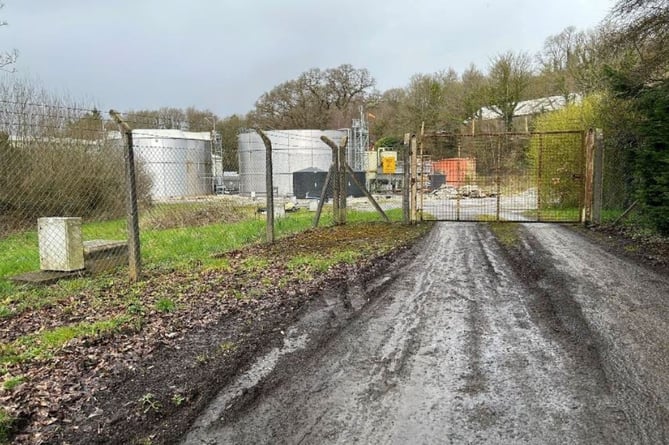 The two effluent tanks at Dairy Partners' mozzarella factory site near Newcastle Emlyn