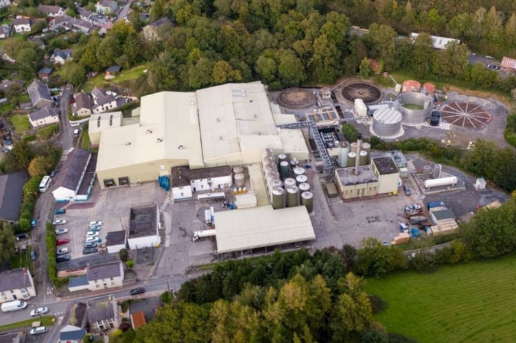The Dairy Partners mozzarella factory site near Newcastle Emlyn, pictured in 2020