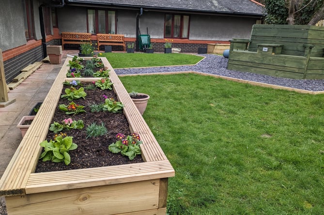 Part of the new garden at Llys Cadfan Care Home