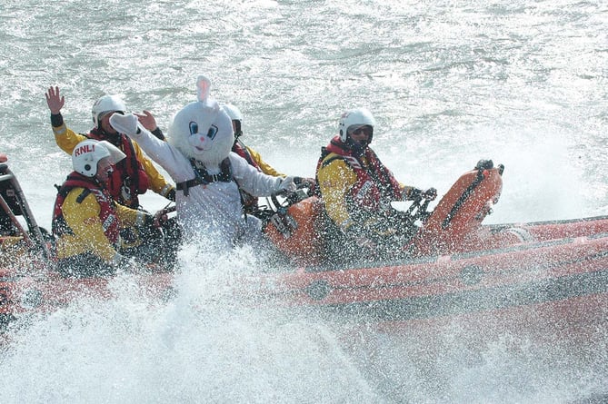 The Easter Bunny had to be rescued by Aberdyfi RNLI. Photo: Doris O'Keefe