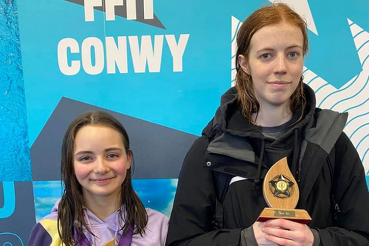 Iyla Berner and Elen Morgan with their top girls awards