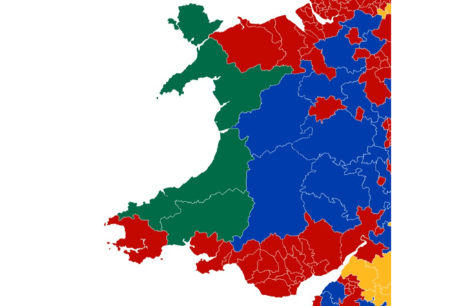 YouGov polling in Wales shows the predicted seats at the next General Election
