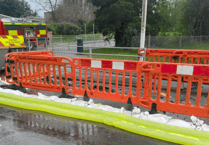 Sinkhole outside Penglais was caused by burst water main