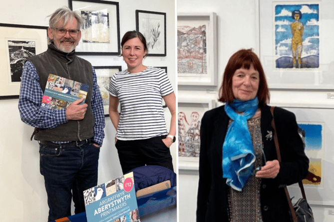 Left: Stuart Evans and Charlotte Baxter. Right: Gini Wade. They are all directors of The Aberystwyth Printmakers